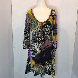 Top. Stretch fabric. Tunic style Sz L